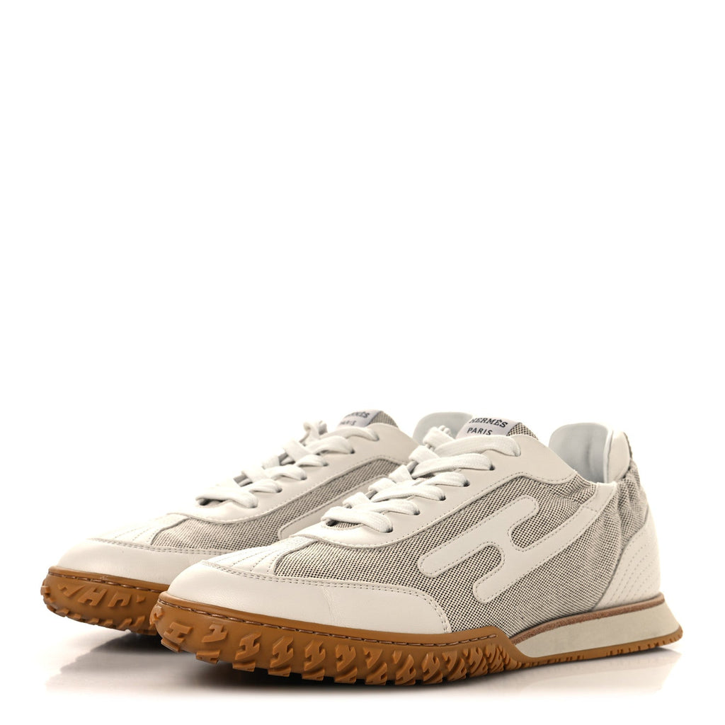 H Canvas Nappa Jet Sneakers 38.5 White Prunoir