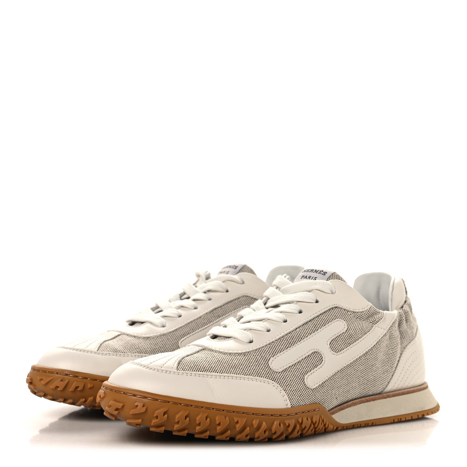H Canvas Nappa Jet Sneakers 38.5 White Prunoir