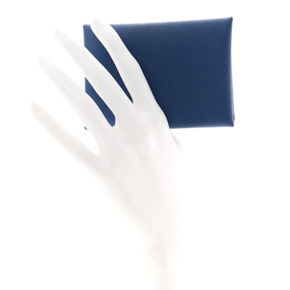 Epsom Verso Calvi Duo Card Case Bleu Tie Jaune Milton