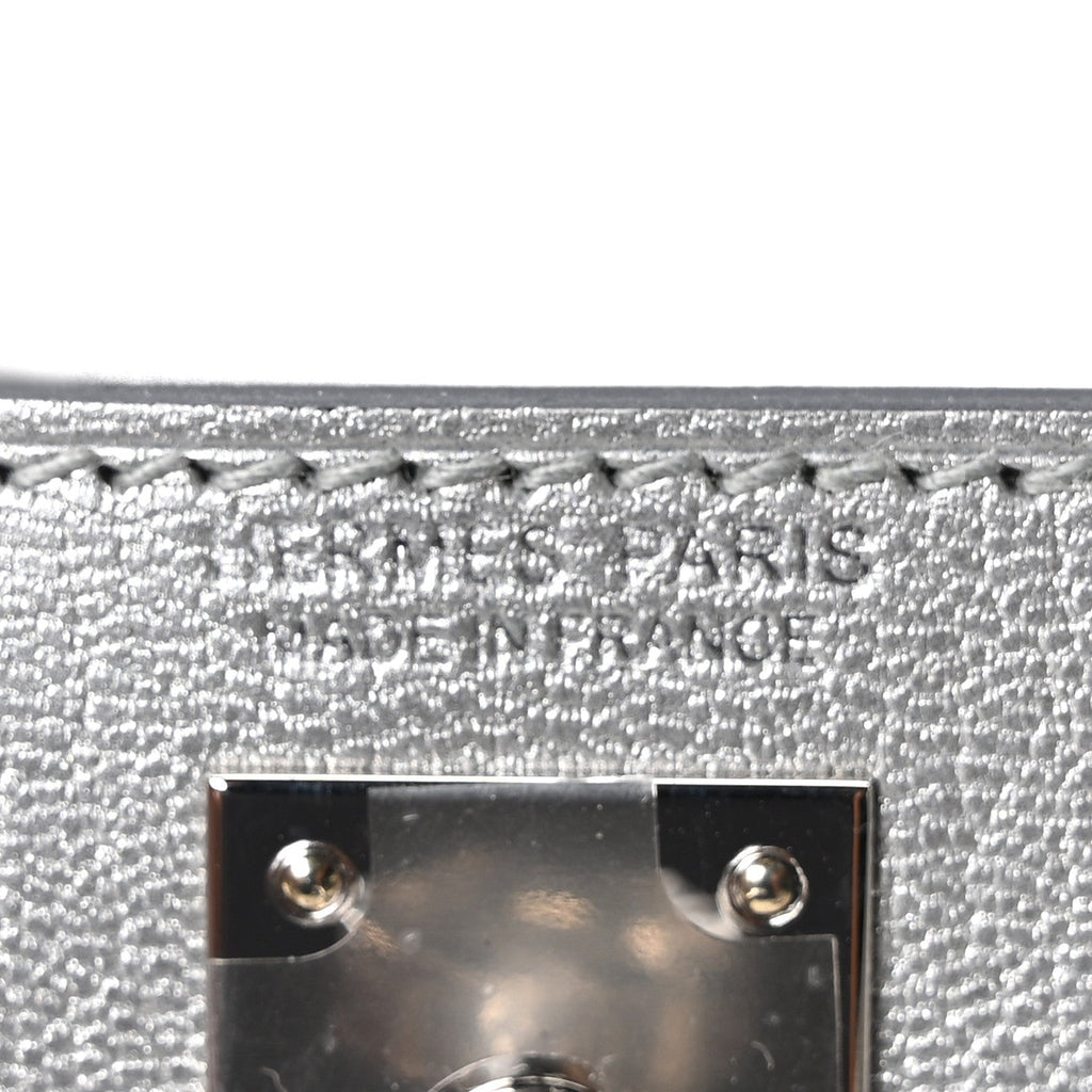 Metallic Chevre Chamkilight Mini Kelly Sellier 20 Argent