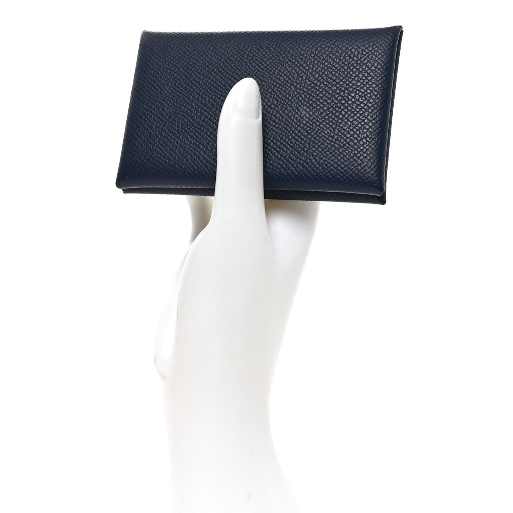 Epsom Calvi Card Case Bleu Tie