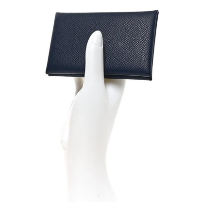 Epsom Calvi Card Case Bleu Tie