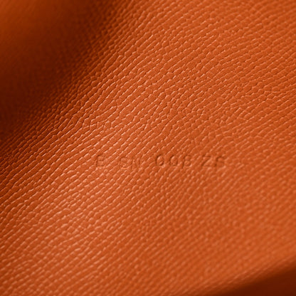 Madame Calfskin Kelly Pocket Long Wallet Gold