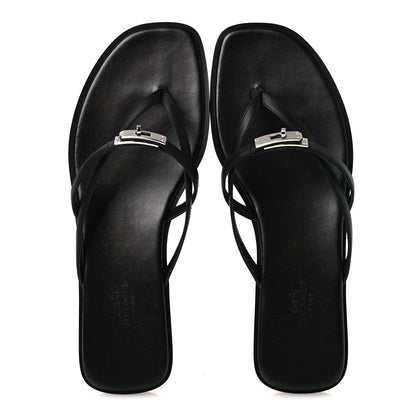 Calfskin Miss Sandals 39 Black