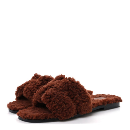 Woolskin Oran Sandals 37.5 Cognac