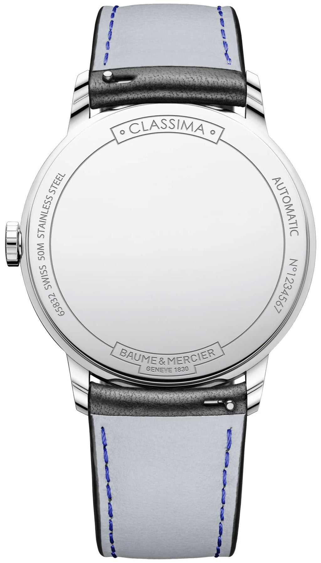 Baume & Mercier Classima Automatic Black Dial Black Leather Strap Date Mens Watch MOA10453