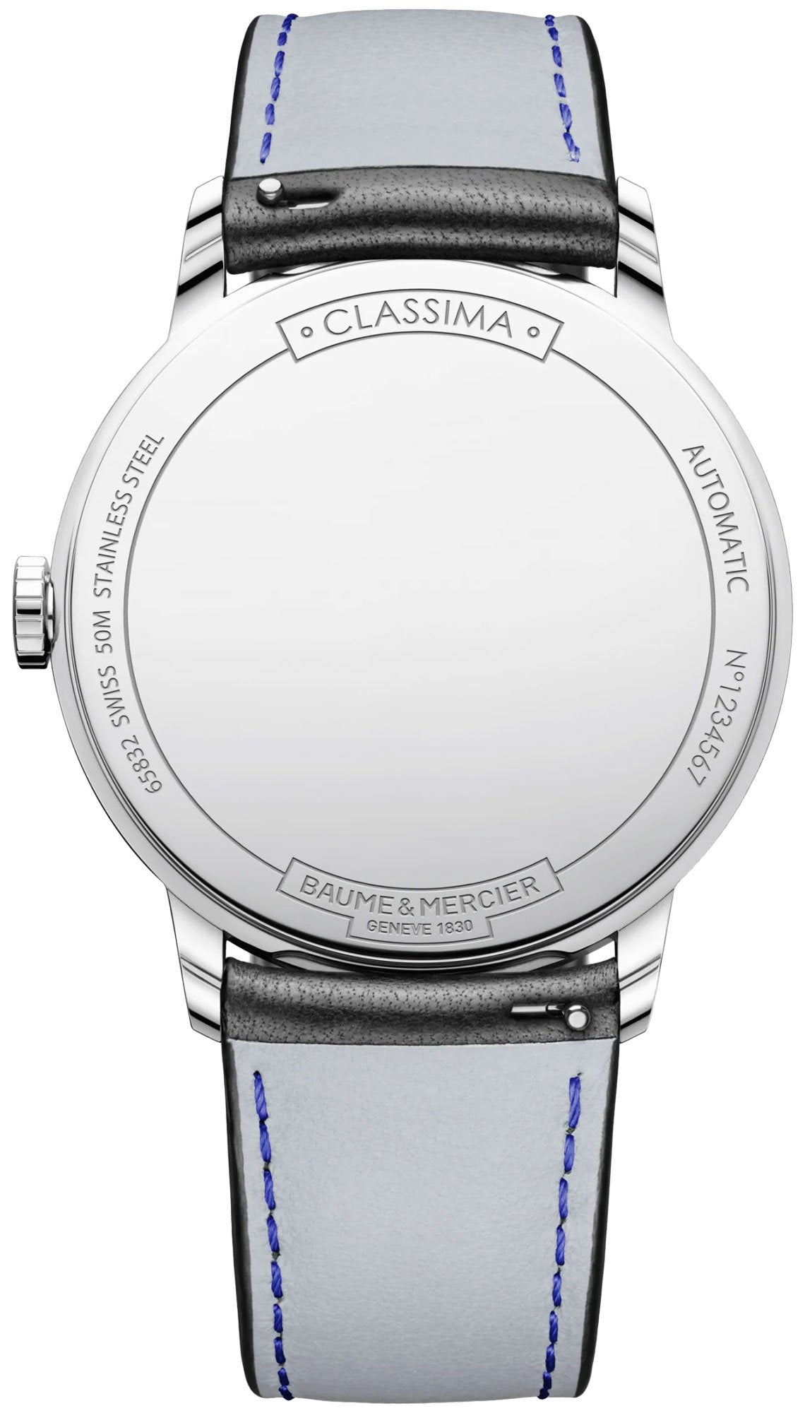 Baume & Mercier Classima Automatic Black Dial Black Leather Strap Date Mens Watch MOA10453