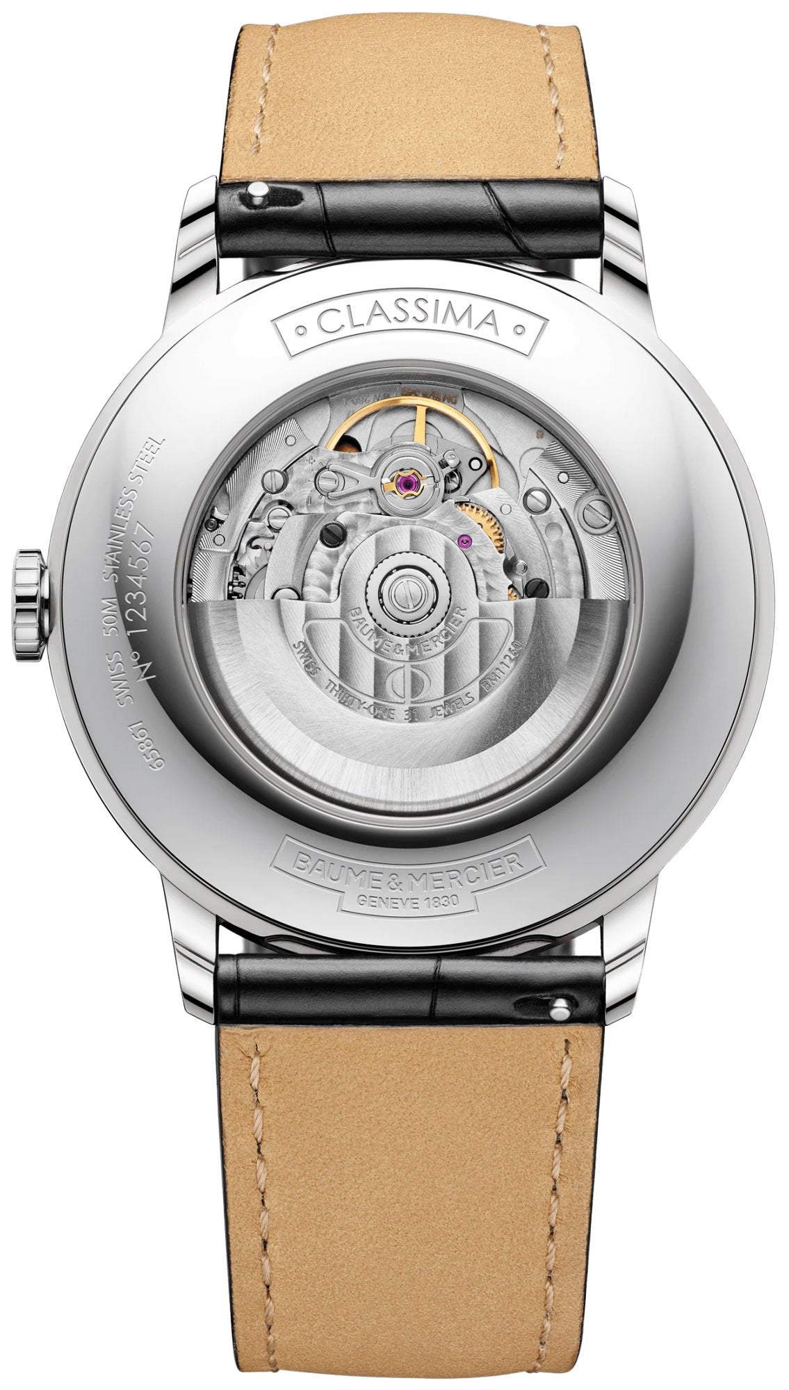 Baume & Mercier Classima Automatic Blue Dial Black Leather Strap Date Mens Watch MOA10480
