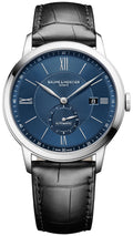 Baume & Mercier Classima Automatic Blue Dial Black Leather Strap Date Mens Watch MOA10480