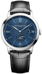 Baume & Mercier Classima Automatic Blue Dial Black Leather Strap Date Mens Watch MOA10480