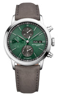 Baume & Mercier Classima Automatic Chronograph Stainless Steel Green Dial Gray Leather Strap Day/Date Mens Watch M0A10783