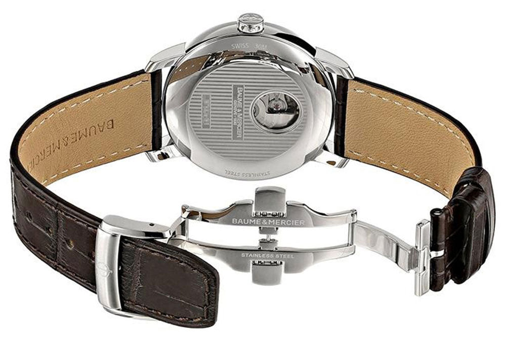 Baume & Mercier Classima Automatic Silver Dial Brown Leather Strap Mens Watch M0A8688