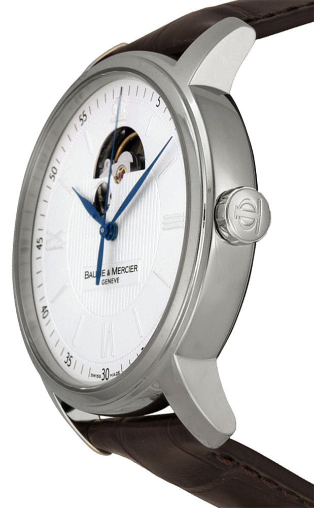 Baume & Mercier Classima Automatic Silver Dial Brown Leather Strap Mens Watch M0A8688