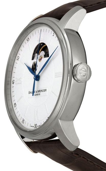 Baume & Mercier Classima Automatic Silver Dial Brown Leather Strap Mens Watch M0A8688