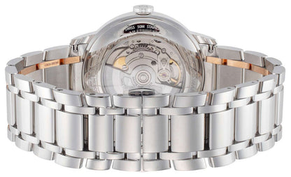 Baume & Mercier Classima Automatic Stainless Steel & 18K Rose Gold Black Dial Date Mens Watch M0A10293