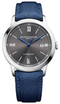 Baume & Mercier Classima Automatic Stainless Steel Gray Dial Blue Canvas Strap Date Mens Watch M0A10608