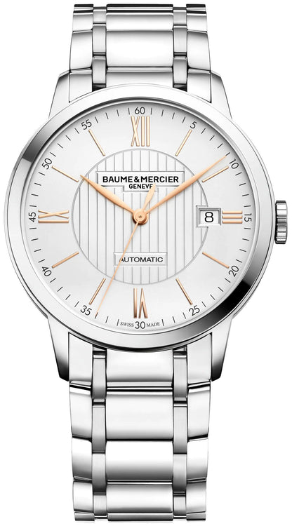 Baume & Mercier Classima Automatic Stainless Steel Silver-Tone Dial Date Mens Watch MOA10374