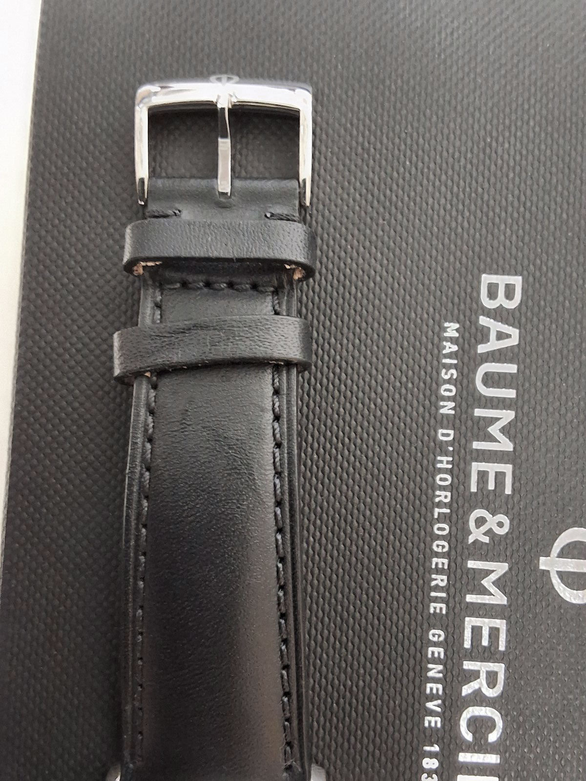 Baume & Mercier Classima Automatic White Dial Black Leather Strap Date Mens Watch MOA10332