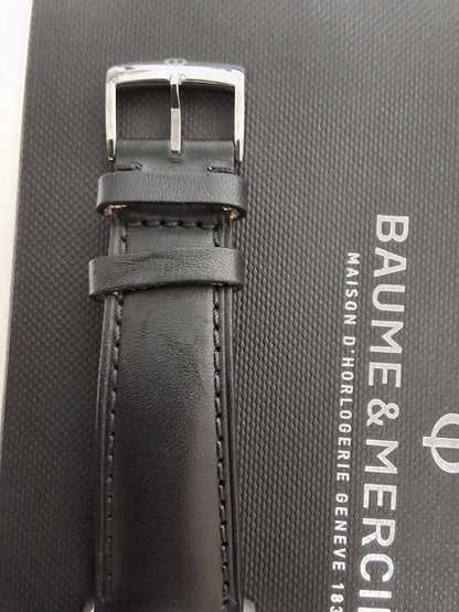Baume & Mercier Classima Automatic White Dial Black Leather Strap Date Mens Watch MOA10332