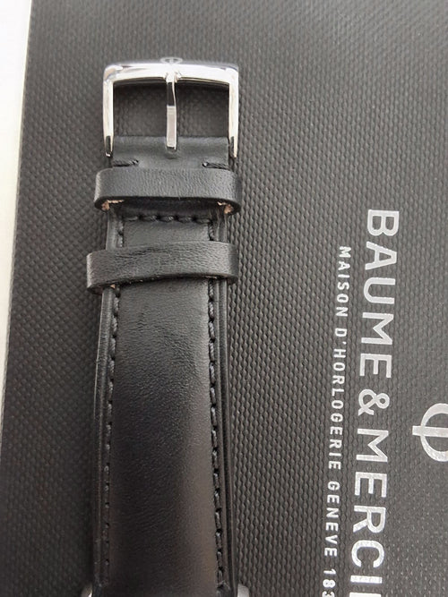 Baume & Mercier Classima Automatic White Dial Black Leather Strap Date Mens Watch MOA10332