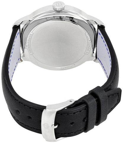 Baume & Mercier Classima Automatic White Dial Black Leather Strap Date Mens Watch MOA10332