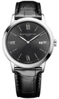 Baume & Mercier Classima Gray Dial Black Leather Strap Date Quartz Mens Watch MOA10416