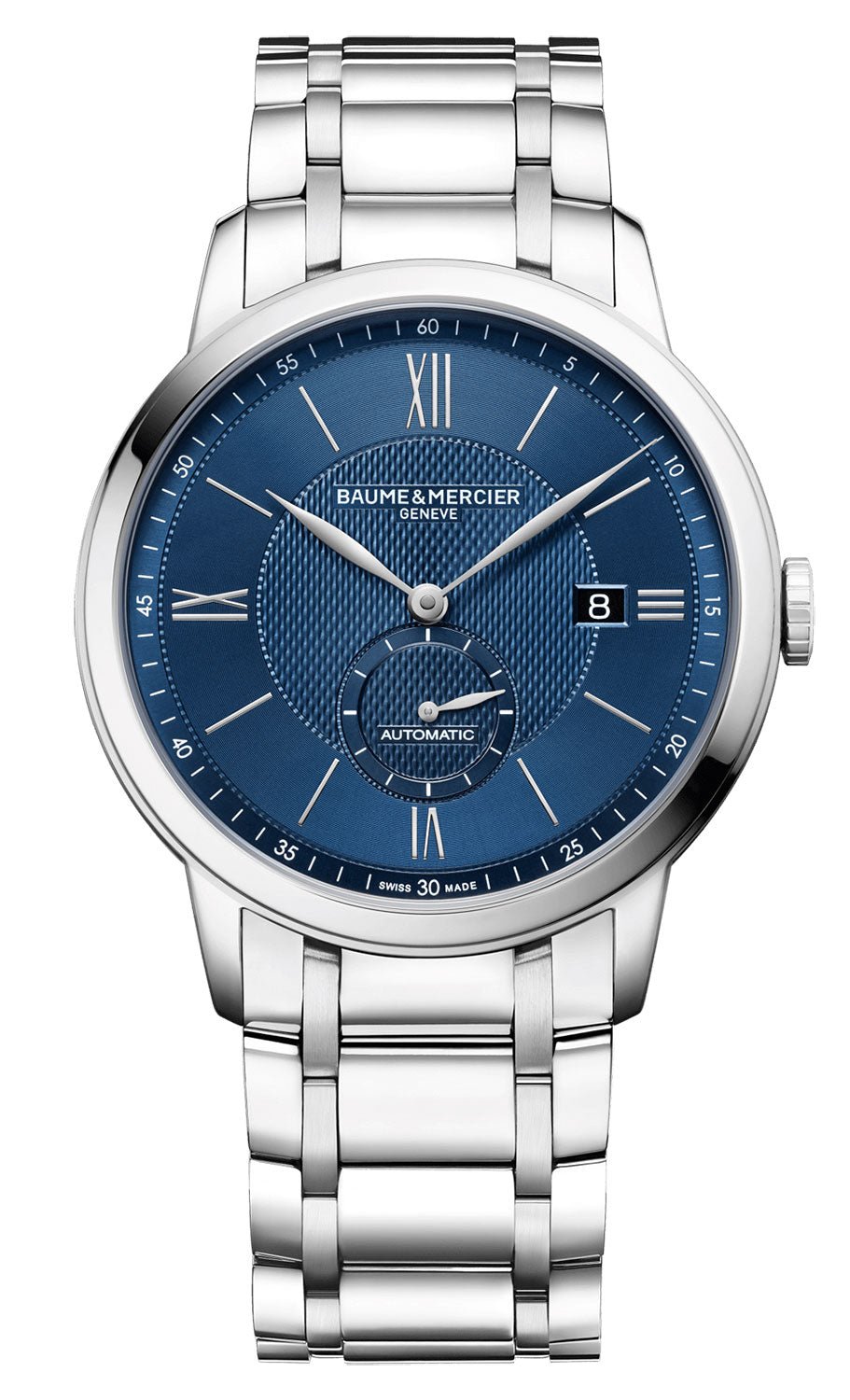 Baume & Mercier Classima Stainless Steel Automatic Blue Dial Date Mens Watch M0A10481