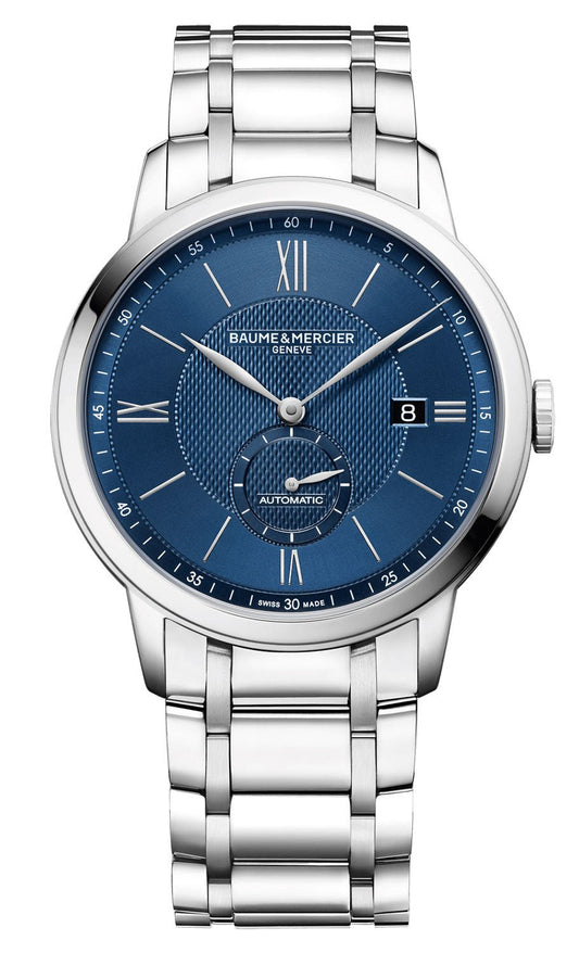 Baume & Mercier Classima Stainless Steel Automatic Blue Dial Date Mens Watch M0A10481