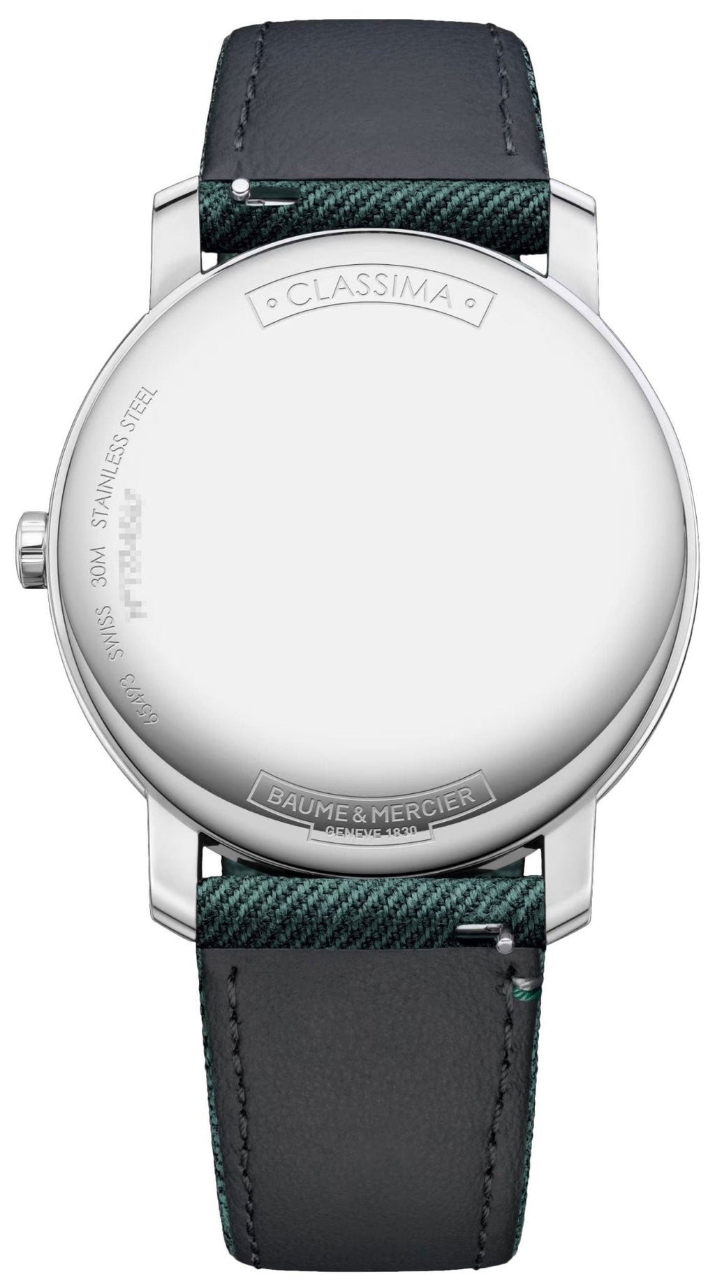 Baume & Mercier Classima Stainless Steel Silver Dial Green Fabric Interchangeable Brown Leather Strap Quartz Mens Watch M0A10705