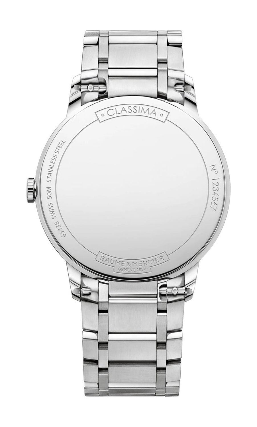 Baume & Mercier Classima Stainless Steel White Dial Date Quartz Mens Watch M0A10526