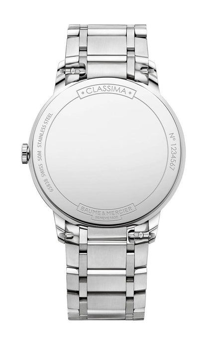 Baume & Mercier Classima Stainless Steel White Dial Date Quartz Mens Watch M0A10526
