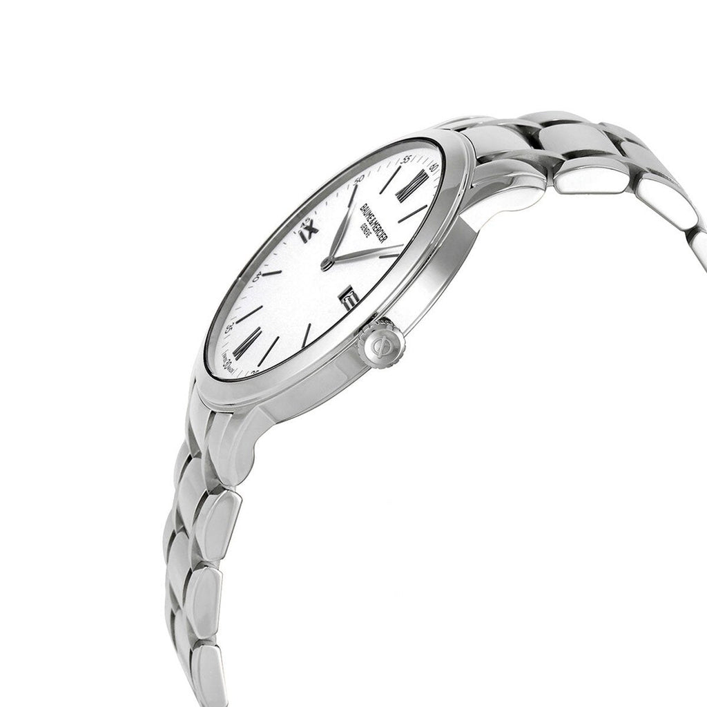 Baume & Mercier Classima Stainless Steel White Dial Date Quartz Mens Watch M0A10526
