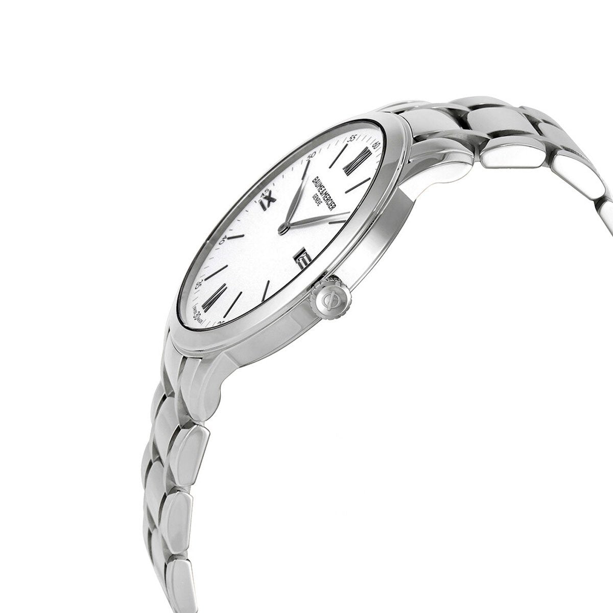 Baume & Mercier Classima Stainless Steel White Dial Date Quartz Mens Watch M0A10526