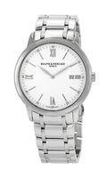 Baume & Mercier Classima Stainless Steel White Dial Date Quartz Mens Watch M0A10526