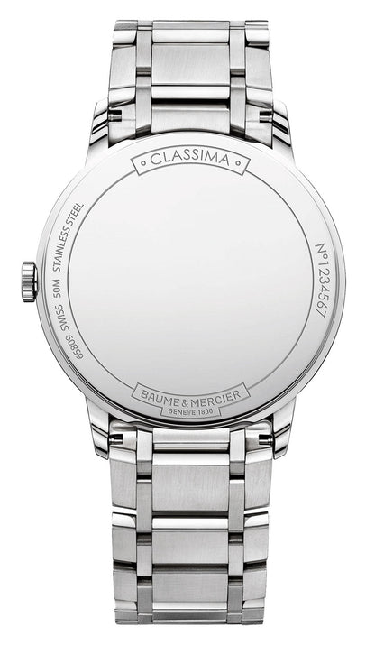 Baume & Mercier Classima Stainless Steel White Dial Date Quartz Mens Watch MOA10354