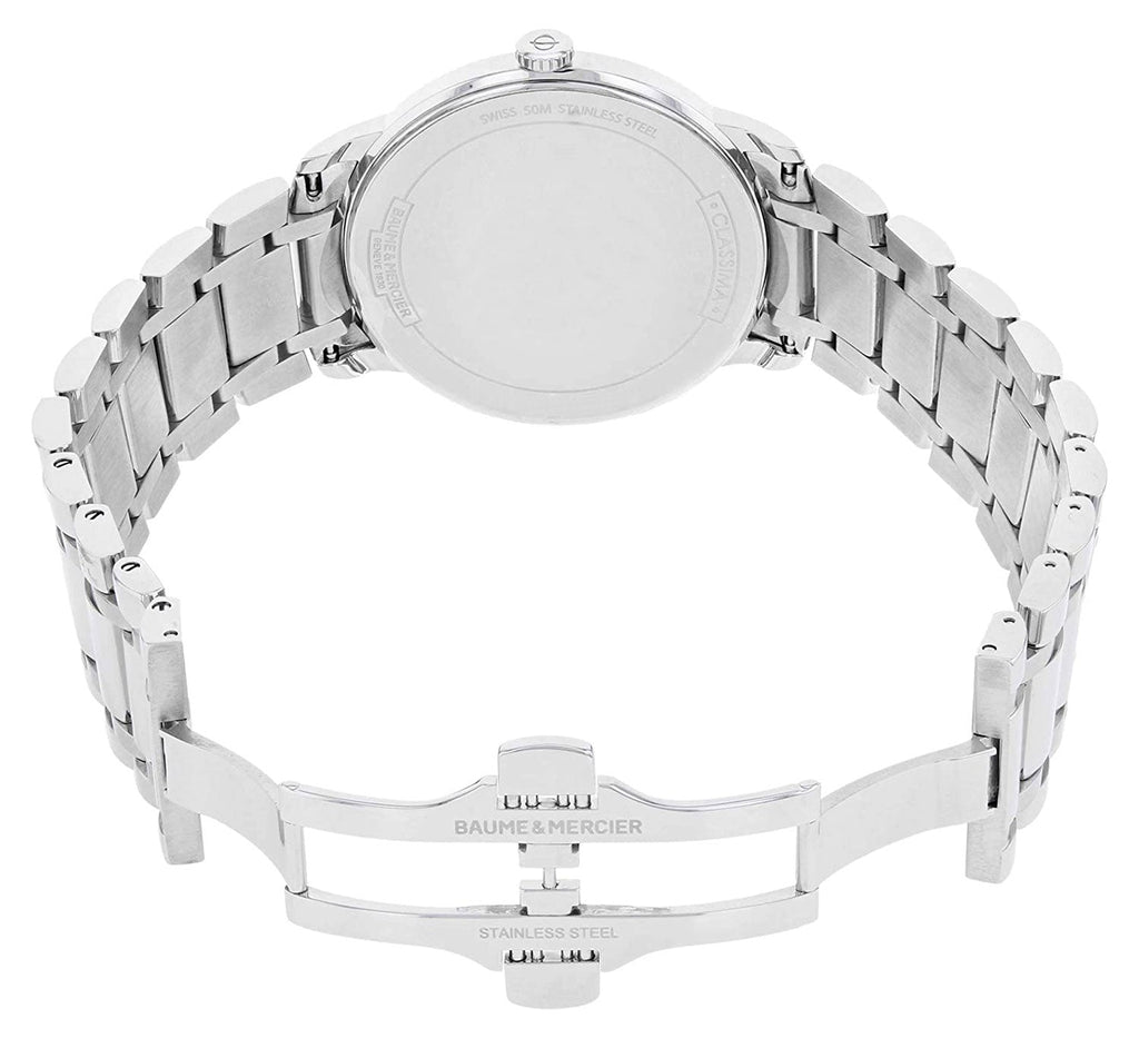 Baume & Mercier Classima Stainless Steel White Dial Date Quartz Mens Watch MOA10354