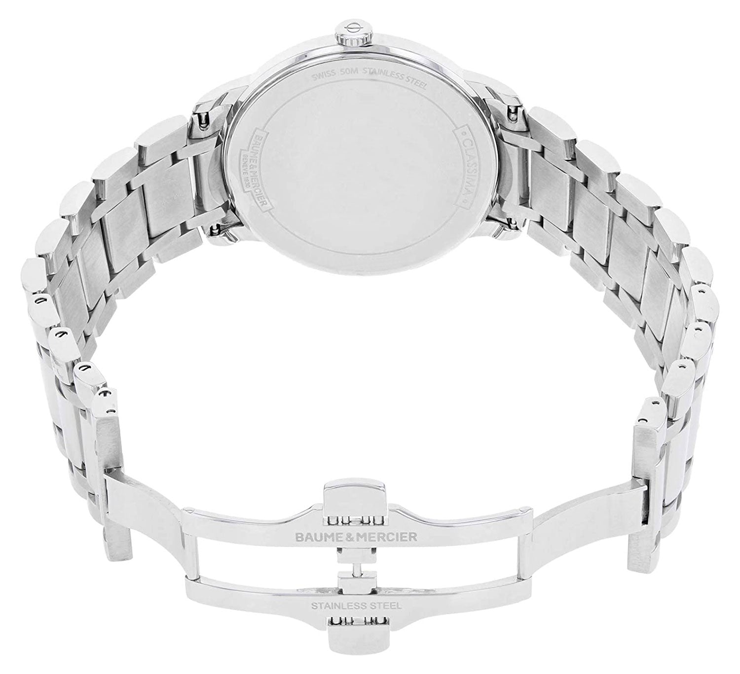 Baume & Mercier Classima Stainless Steel White Dial Date Quartz Mens Watch MOA10354