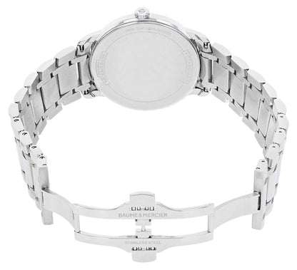 Baume & Mercier Classima Stainless Steel White Dial Date Quartz Mens Watch MOA10354