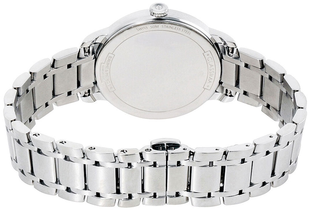 Baume & Mercier Classima Stainless Steel White Dial Date Quartz Womens Watch M0A10356