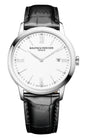 Baume & Mercier Classima White Dial Black Leather Strap Date Quartz Mens Watch M0A10414