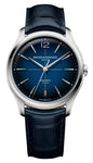Baume & Mercier Clifton Baumatic Automatic Stainless Steel Blue Dial Blue Leather Strap Date Mens Watch M0A10771
