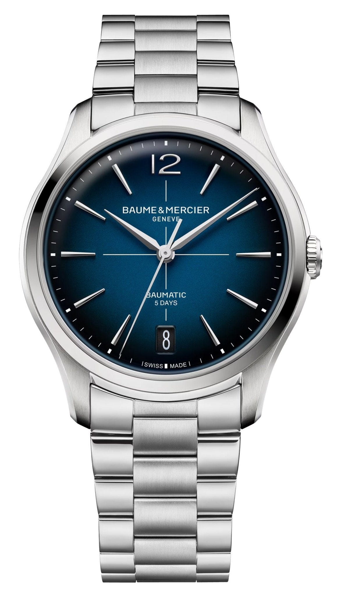 Baume & Mercier Clifton Baumatic Automatic Stainless Steel Blue Dial Date Mens Watch M0A10792