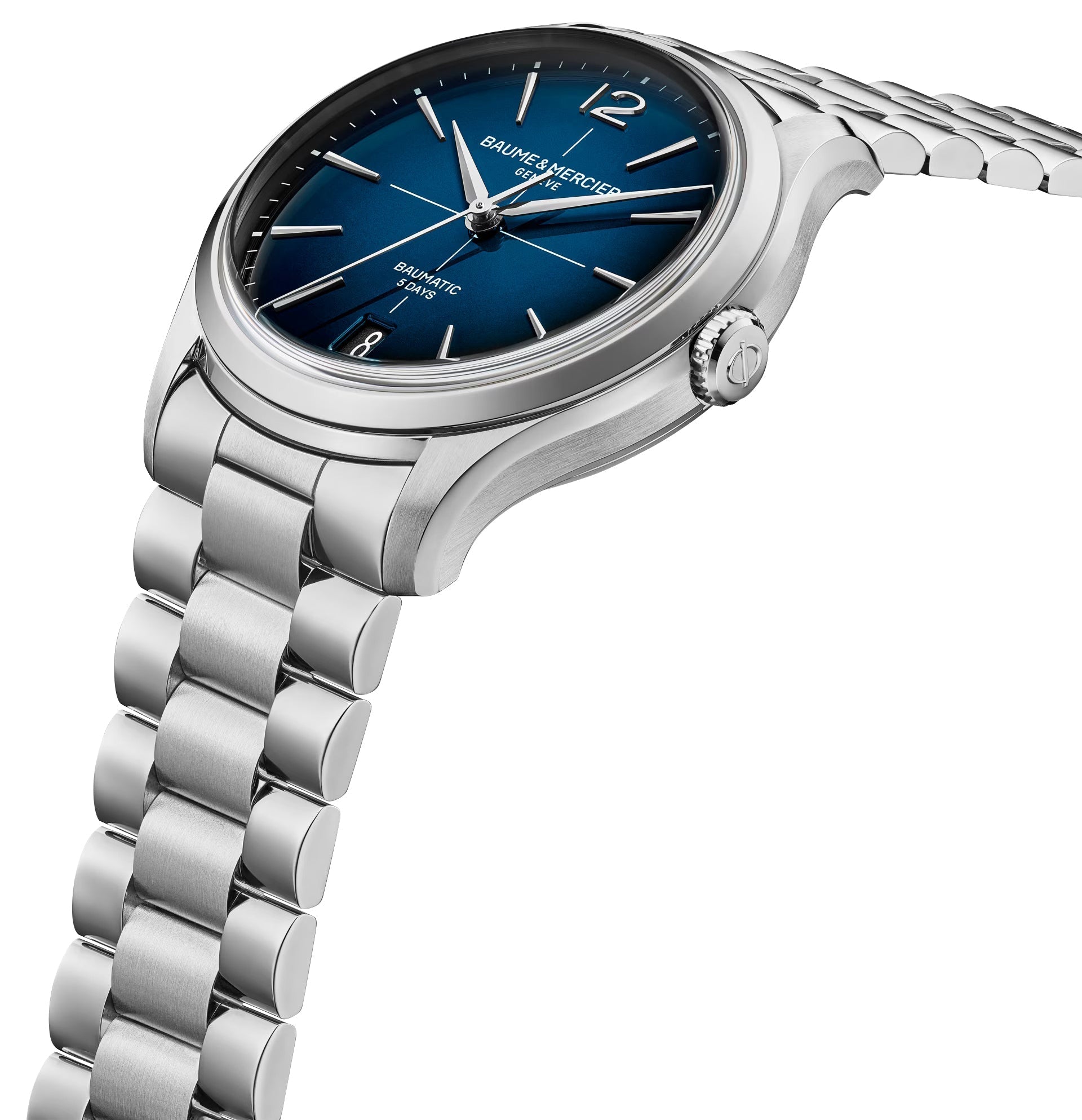 Baume & Mercier Clifton Baumatic Automatic Stainless Steel Blue Dial Date Mens Watch M0A10792
