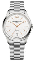 Baume & Mercier Clifton Baumatic Automatic Stainless Steel White Dial Date Mens Watch M0A10793