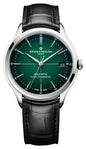 Baume & Mercier Clifton Baumatic COSC Automatic Stainless Steel Green Dial Black Leather Strap Date Mens Watch M0A10592