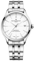 Baume & Mercier Clifton Baumatic COSC Automatic Stainless Steel White Dial Date Mens Watch M0A10505