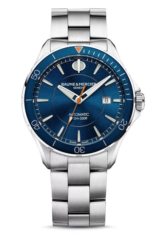 Baume & Mercier Clifton Club Automatic Steel Blue Dial Date Mens Watch M0A10378