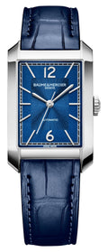 Baume & Mercier Hampton Automatic Stainless Steel Blue Dial Blue Leather Strap Mens Watch M0A10732