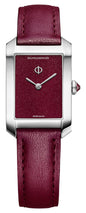 Baume & Mercier Hampton Stainless Steel Burgundy Dial Burgundy Leather Strap Quartz Womens Watch M0A10673