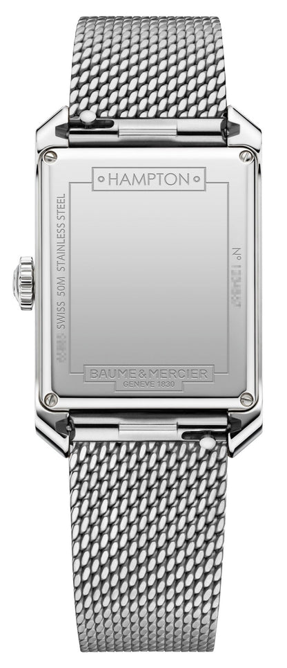 Baume & Mercier Hampton Stainless Steel Mesh Blue Dial Quartz Mens Watch M0A10671